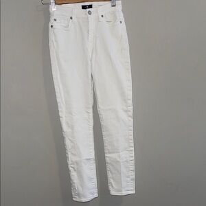 7 For All Mankind Women's White Skinny Jeans